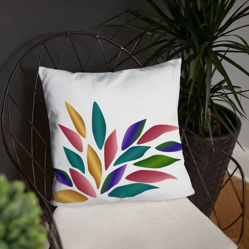 Elevate your Space with a Colorful Petals Throw Pillow - Home Decor