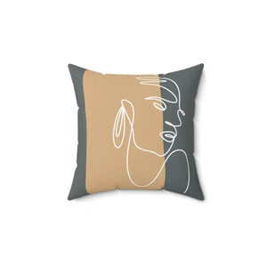 Spun Polyester Square Pillow - Abstract Woman Design - Dipaliz - 14’’ × - Throw Pillows