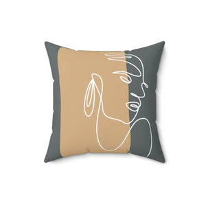 Spun Polyester Square Pillow - Abstract Woman Design - Dipaliz - 16’’ × - Throw Pillows