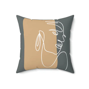 Spun Polyester Square Pillow - Abstract Woman Design - Dipaliz - 18’’ × - Throw Pillows