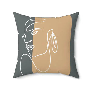 Spun Polyester Square Pillow - Abstract Woman Design - Dipaliz - Throw Pillows