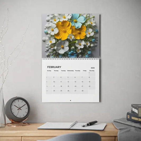 Elevate your Space with Floral Nature Wall Calendars 2025 - 10.8’’ x 8.4’’ / Semi Glossy Calendar