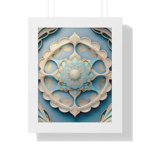 Intricate Abstract Geometric Framed Vertical Poster - Dipaliz - 11’’ x 14’’ / White - Posters Prints & Visual Artwork