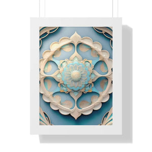 Intricate Abstract Geometric Framed Vertical Poster - Dipaliz - 12″ x 16″ / White - Posters Prints & Visual Artwork