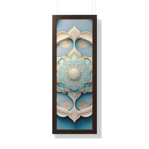 Intricate Abstract Geometric Framed Vertical Poster - Dipaliz - 12″ x 36″ / Walnut - Posters Prints & Visual Artwork