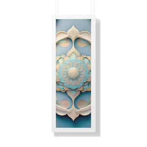 Intricate Abstract Geometric Framed Vertical Poster - Dipaliz - 12″ x 36″ / White - Posters Prints & Visual Artwork