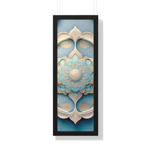 Intricate Abstract Geometric Framed Vertical Poster - Dipaliz - 12″ x 36″ / Black - Posters Prints & Visual Artwork