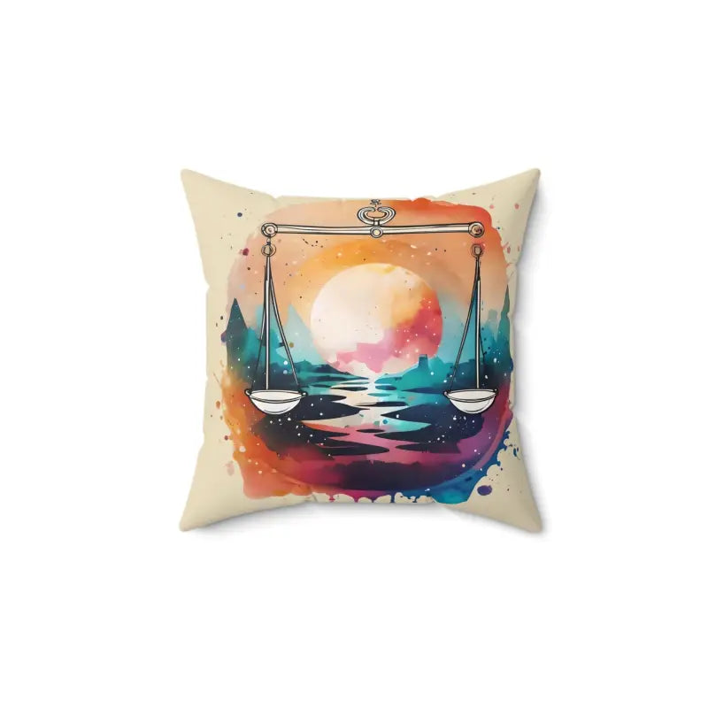 Libra Zodiac Polyester Square Pillow - Elevate your Decor - 14’’ × Home