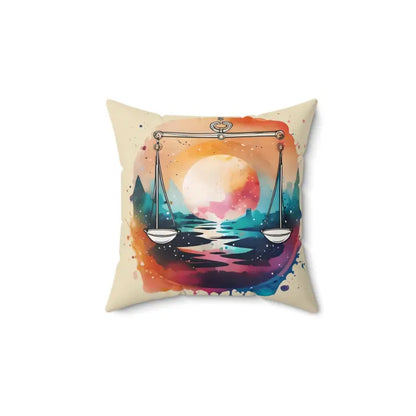 Libra Zodiac Polyester Square Pillow - Elevate your Decor - 14’’ × Home