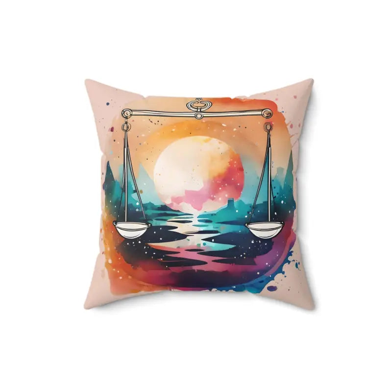 Libra Zodiac Polyester Square Pillow - Elevate your Decor - 16’’ × Home