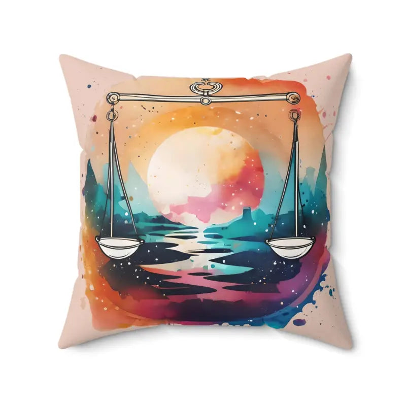 Libra Zodiac Polyester Square Pillow - Elevate your Decor - 20’’ × Home