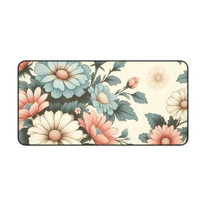 Pastel Flowers Neoprene Desk Mat - 3mm Luxury Workspace - Dipaliz - 15.5’’ × 31’’ - Workstation & Cubicle Accessories