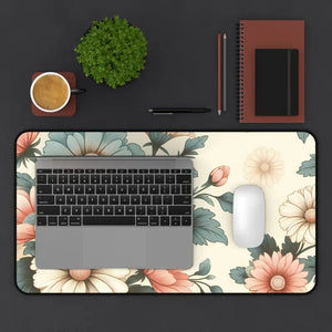 Pastel Flowers Neoprene Desk Mat - 3mm Luxury Workspace - Dipaliz - Workstation & Cubicle Accessories