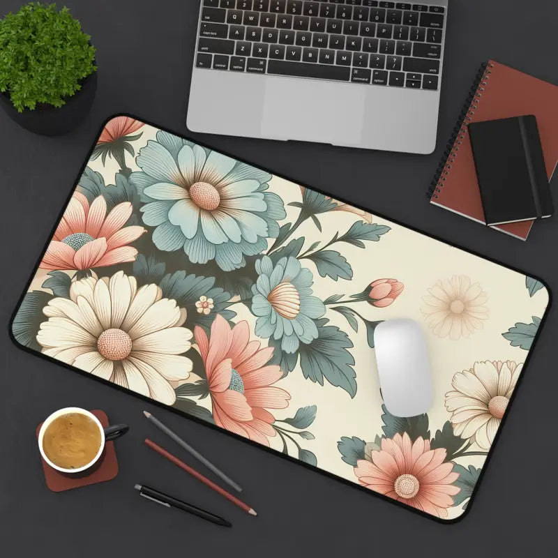 Elevate your Space: Pastel Flowers Neoprene Desk Mat - Home Decor