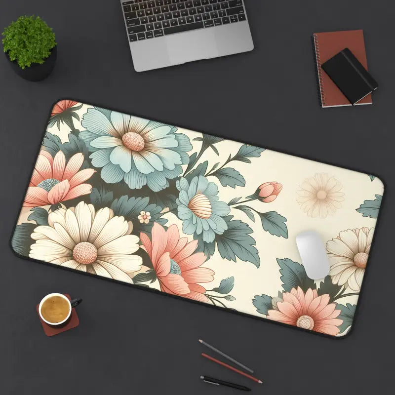 Elevate your Space: Pastel Flowers Neoprene Desk Mat - Home Decor