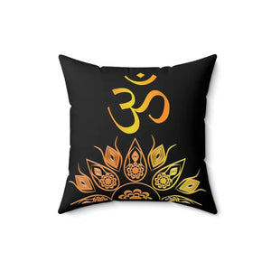Polyester Square Pillow Mandala Pattern Aum Design - Dipaliz - 16’’ × - Throw Pillows