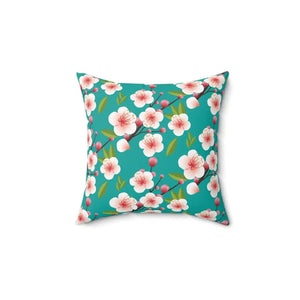 Pink Flowers Polyester Square Pillow - Dreamy Home Decor - Dipaliz - Throw Pillows