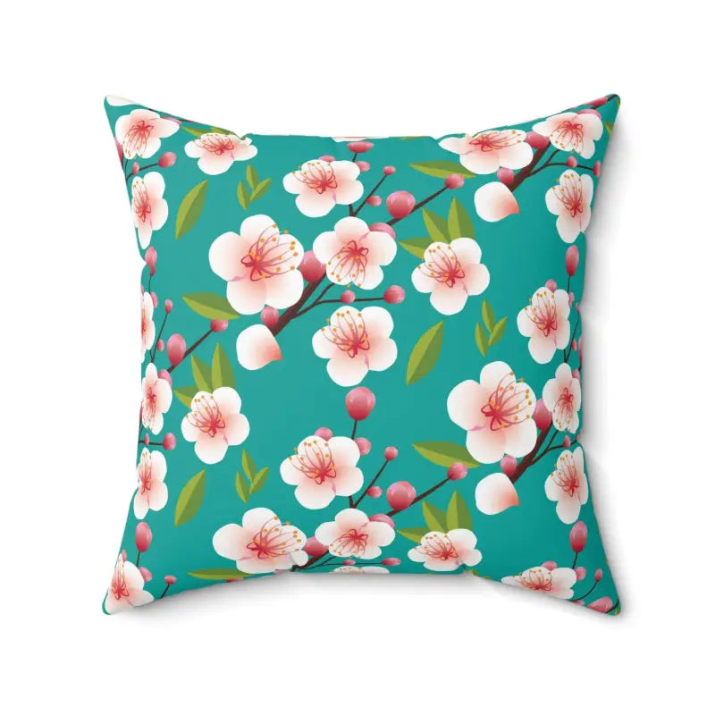 Pretty in Pink Polyester Square Pillow with Flowers - Home Decor