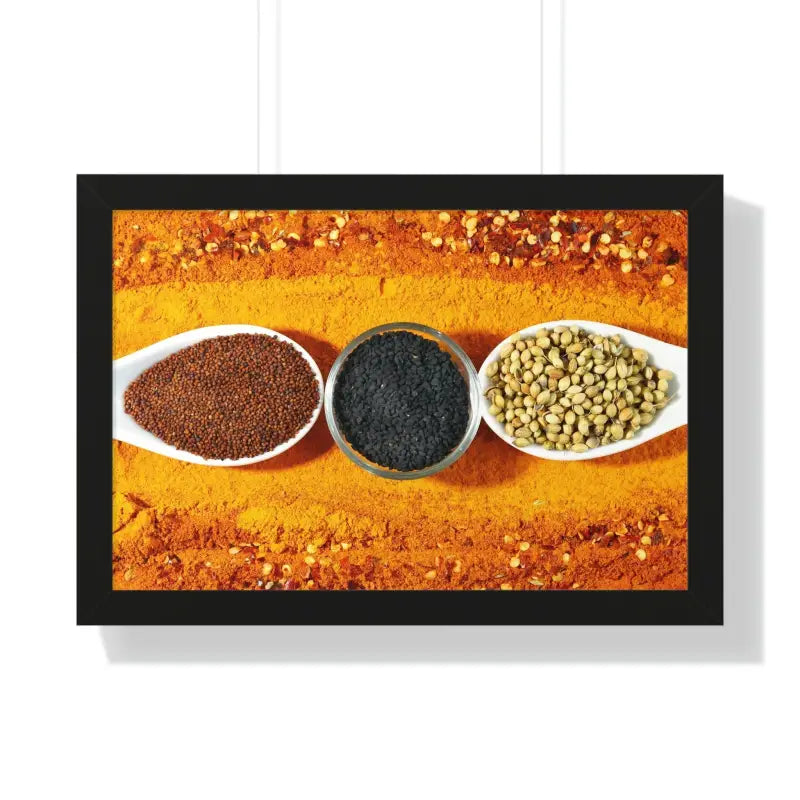 Elevate your Space with Spice Framed Horizontal Posters - 24″ × 16″ / Black Poster