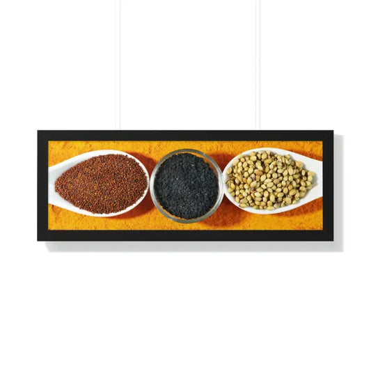 Elevate your Space: Exquisite Spices Framed Horizontal Posters - 36″ × 12″ / Black Poster