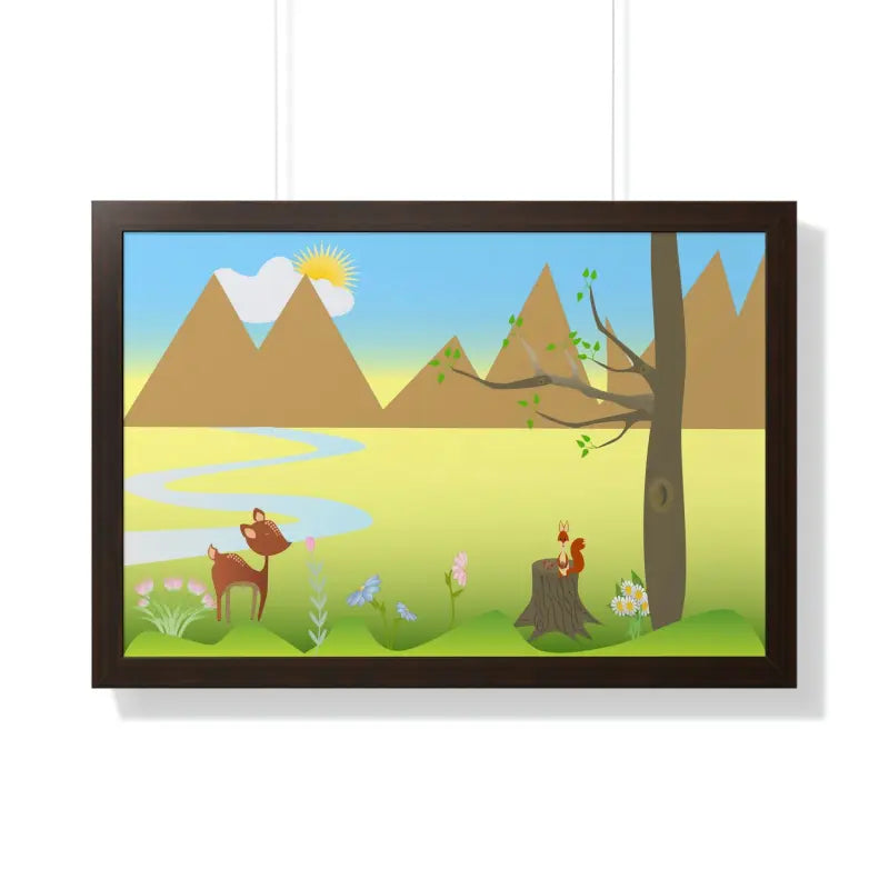 Elevate your Space with Stylish Framed Horizontal Posters - 30’’ × 20’’ / Walnut Poster