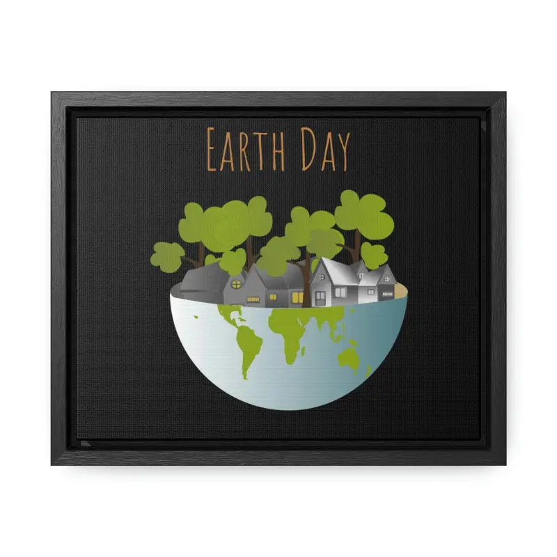 Elevate your Space with Elegant Half Globe Trees Gallery Canvas Wraps - 10″ x 8″ / Black / Premium (1.25″)