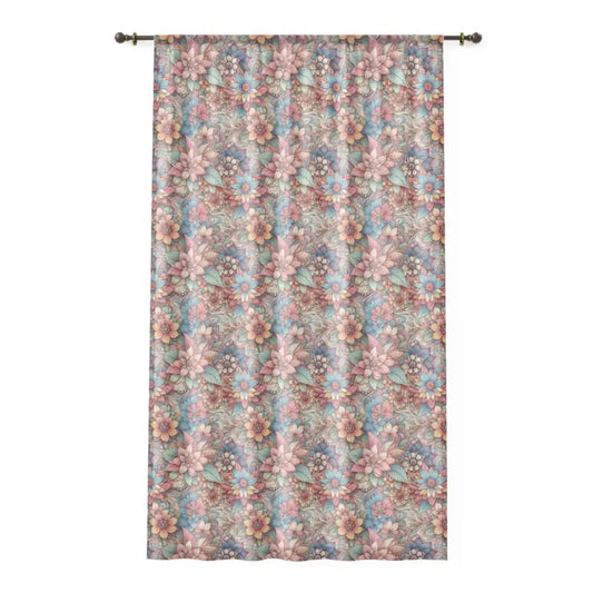 Brighten your Space with Vibrant Pastel Flower Window Curtains! - Sheer / White / 50’’ × 84’’ Home Decor