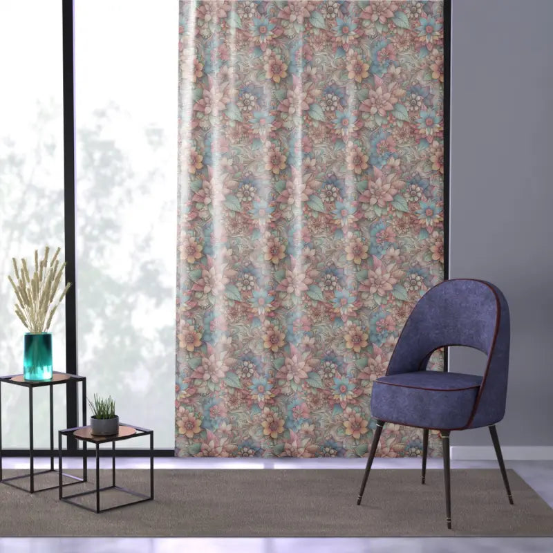 Brighten your Space with Vibrant Pastel Flower Window Curtains! - Sheer / White / 50’’ × 84’’ Home Decor