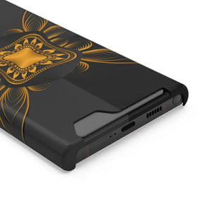 Phone Case - Abstract Gold Pattern Card Holder - Dipaliz - Mobile Cases