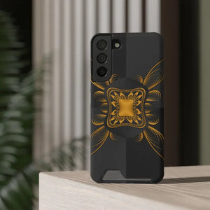 Phone Case - Abstract Gold Pattern Card Holder - Dipaliz - Mobile Cases
