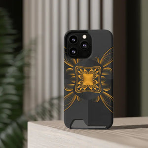 Phone Case - Abstract Gold Pattern Card Holder - Dipaliz - Mobile Cases