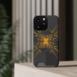 Phone Case - Abstract Gold Pattern Card Holder - Dipaliz - Mobile Cases