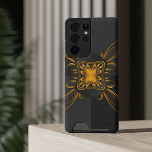 Phone Case - Abstract Gold Pattern Card Holder - Dipaliz - Mobile Cases