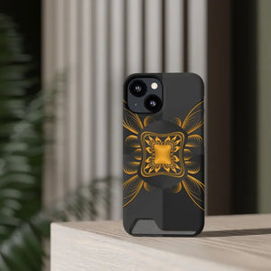 Phone Case - Abstract Gold Pattern Card Holder - Dipaliz - Mobile Cases