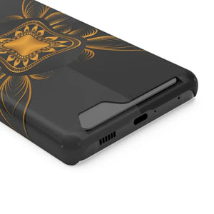 Phone Case - Abstract Gold Pattern Card Holder - Dipaliz - Mobile Cases