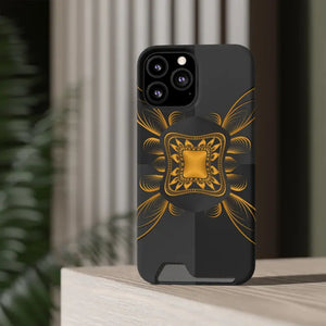 Phone Case - Abstract Gold Pattern Card Holder - Dipaliz - Mobile Cases