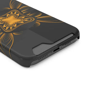 Phone Case - Abstract Gold Pattern Card Holder - Dipaliz - Mobile Cases