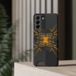 Phone Case - Abstract Gold Pattern Card Holder - Dipaliz - Mobile Cases