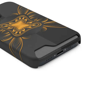 Phone Case - Abstract Gold Pattern Card Holder - Dipaliz - Mobile Cases