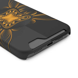 Phone Case - Abstract Gold Pattern Card Holder - Dipaliz - Mobile Cases