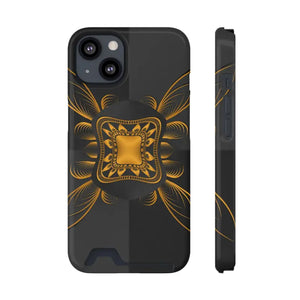 Phone Case - Abstract Gold Pattern Card Holder - Dipaliz - Iphone 13 / Glossy / Without Gift Packaging - Mobile Cases