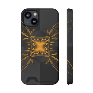 Phone Case - Abstract Gold Pattern Card Holder - Dipaliz - Iphone 13 / Matte / Without Gift Packaging - Mobile Cases
