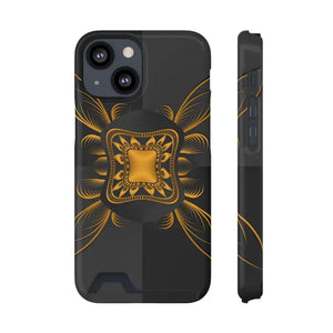 Phone Case - Abstract Gold Pattern Card Holder - Dipaliz - Iphone 13 Mini / Glossy / Without Gift Packaging - Mobile