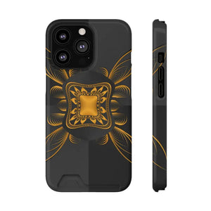 Phone Case - Abstract Gold Pattern Card Holder - Dipaliz - Iphone 13 Pro / Glossy / Without Gift Packaging - Mobile