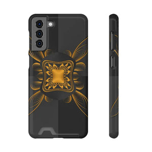 Phone Case - Abstract Gold Pattern Card Holder - Dipaliz - Samsung Galaxy S21 Plus / Glossy / Without Gift Packaging