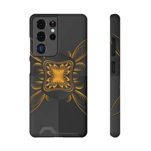 Phone Case - Abstract Gold Pattern Card Holder - Dipaliz - Samsung Galaxy S21 Ultra / Matte / Without Gift Packaging