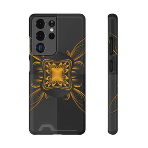 Phone Case - Abstract Gold Pattern Card Holder - Dipaliz - Samsung Galaxy S21 Ultra / Glossy / Without Gift Packaging