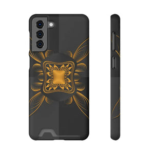 Phone Case - Abstract Gold Pattern Card Holder - Dipaliz - Samsung Galaxy S21 Plus / Matte / Without Gift Packaging