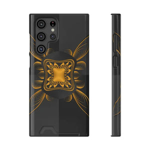 Phone Case - Abstract Gold Pattern Card Holder - Dipaliz - Samsung Galaxy S22 Ultra / Glossy / Without Gift Packaging