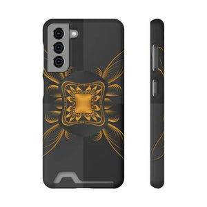 Phone Case - Abstract Gold Pattern Card Holder - Dipaliz - Samsung Galaxy S21 / Matte / Without Gift Packaging - Mobile
